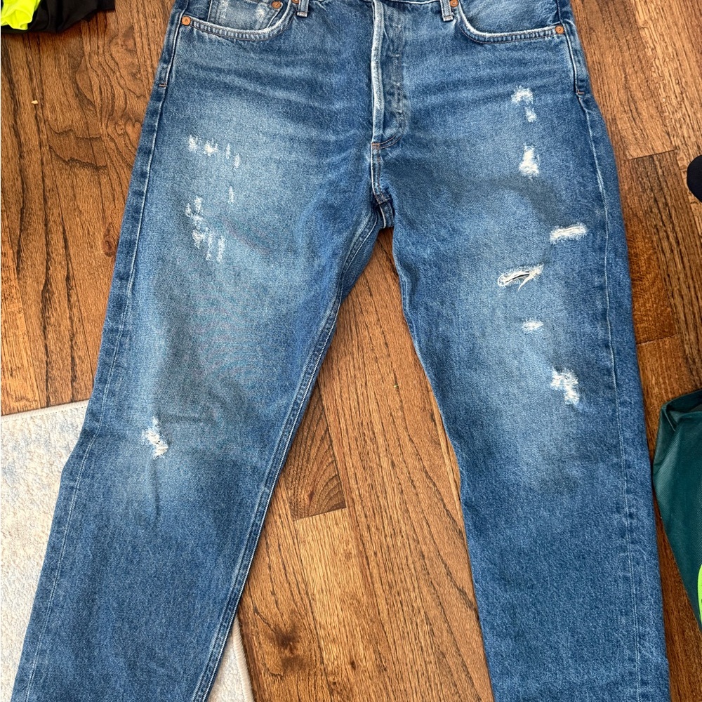Agolde Women’s  Distressed Blue Slim Jeans
